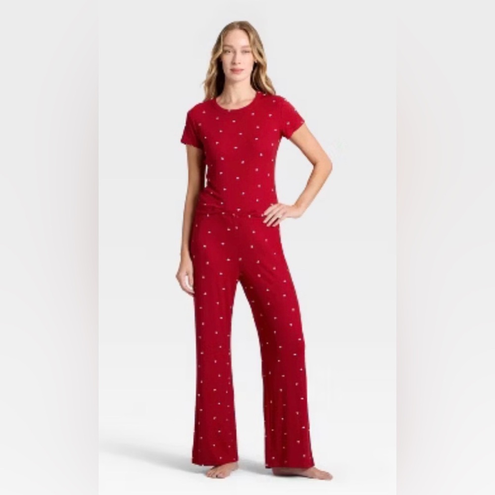 Auden Red Pajama Set with White Hearts